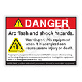 Clarion Safety Systems ANSI/ISO Compliant Danger Arc Flash Safety Signs Indoor/Outdoor Aluminum (BE) 14" X 10" F1148-BESW2